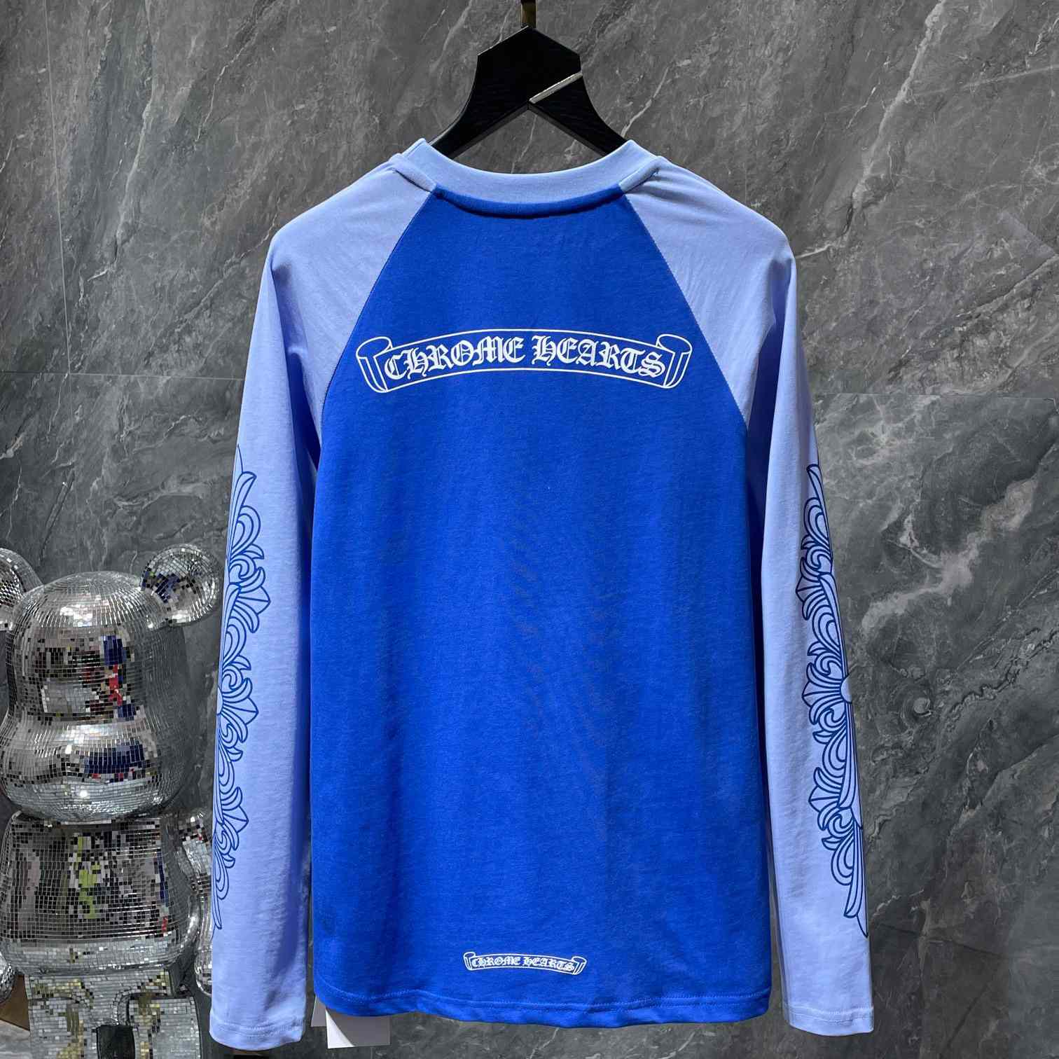 Chrome Hearts Horseshoe Baseball Shirt Blue - DesignerGu
