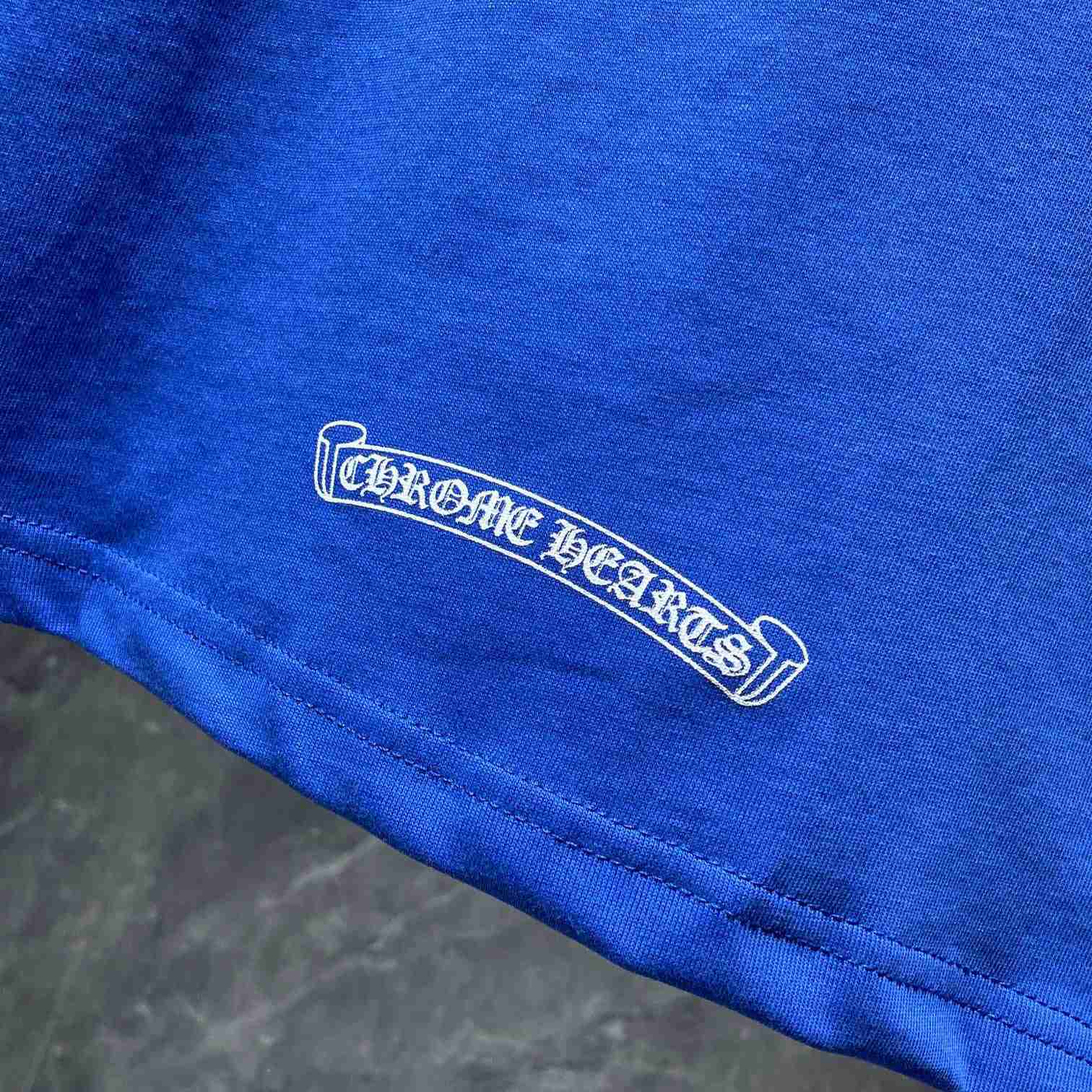 Chrome Hearts Horseshoe Baseball Shirt Blue - DesignerGu
