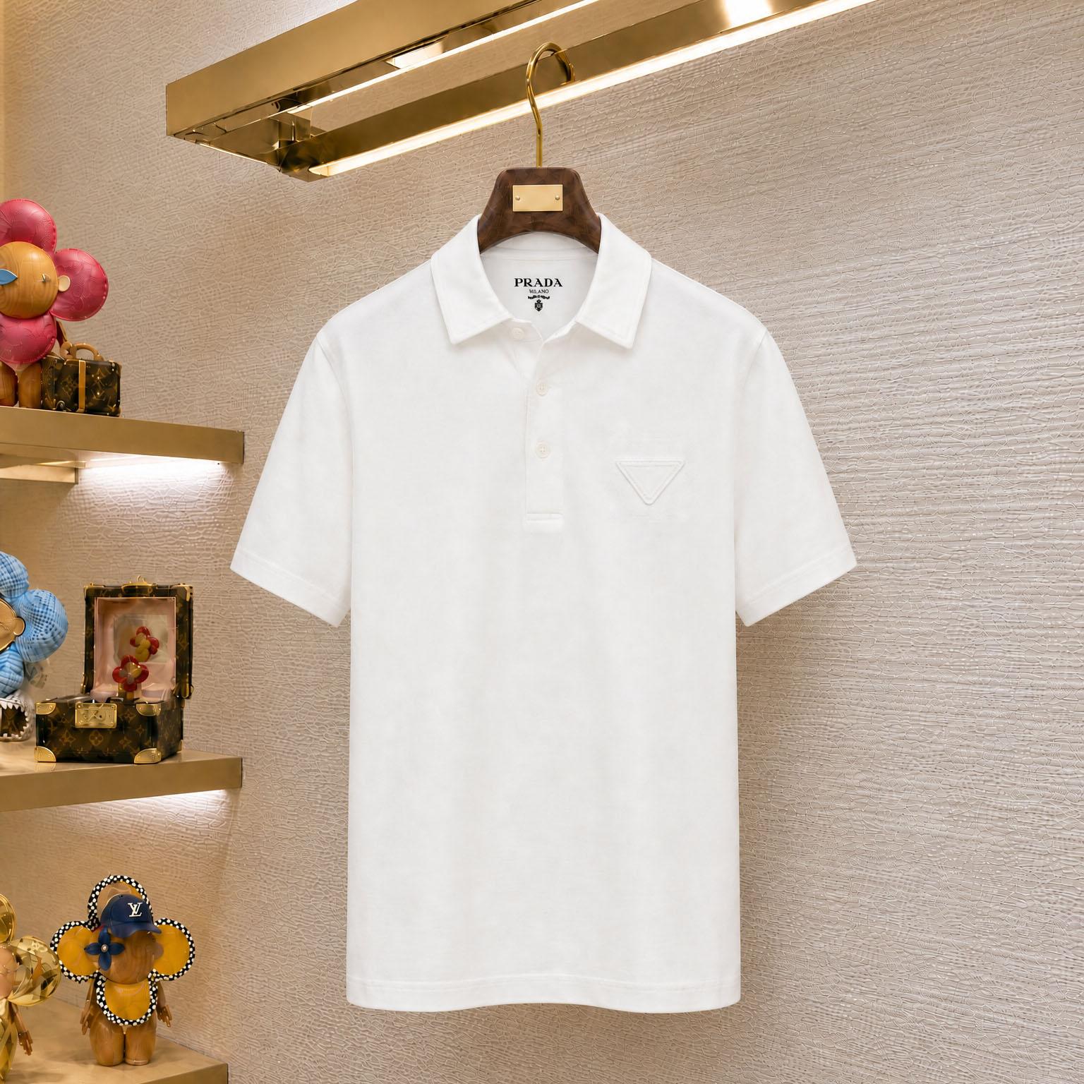 Prada Short-Sleeved Cotton Polo Shirt - DesignerGu