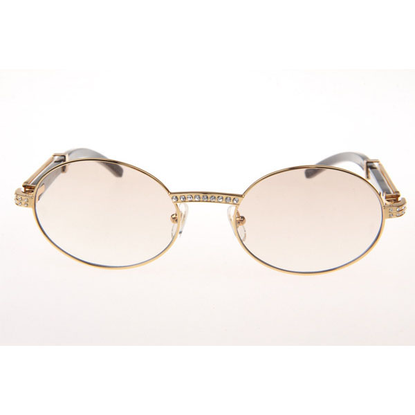 Cartier CT 7550178 Diamond White Mix Black Buffalo Sunglasses In Gold Gradient Brown  - DesignerGu