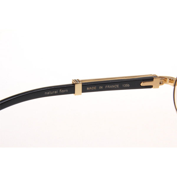 Cartier CT 7550178 Diamond White Mix Black Buffalo Sunglasses In Gold Gradient Brown  - DesignerGu