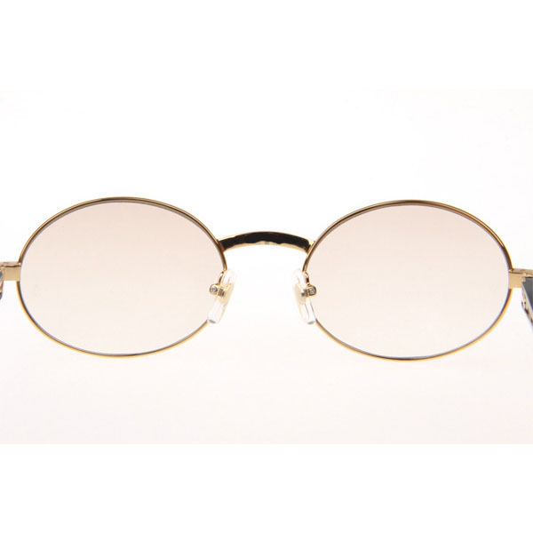 Cartier CT 7550178 Diamond White Mix Black Buffalo Sunglasses In Gold Gradient Brown  - DesignerGu