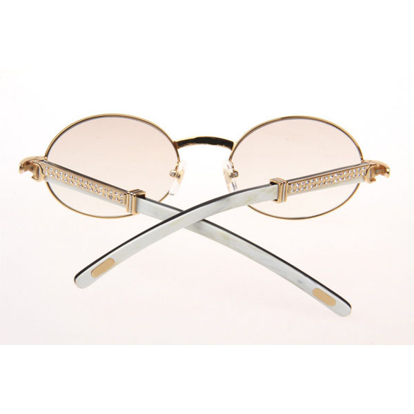 Cartier CT 7550178 Diamond White Mix Black Buffalo Sunglasses In Gold Gradient Brown  - DesignerGu