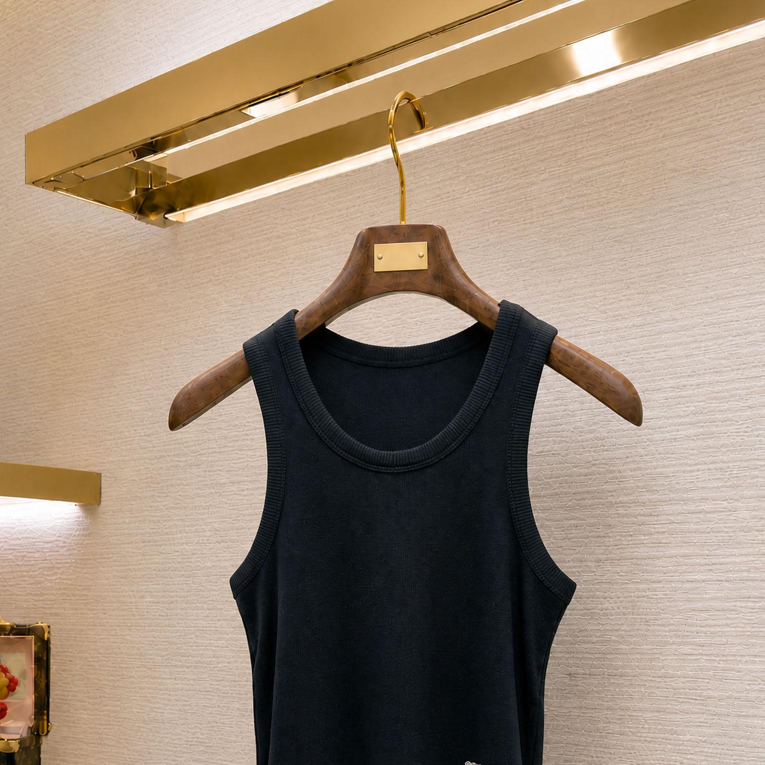Celine Tank Top In Ribbed Cotton Silk - DesignerGu