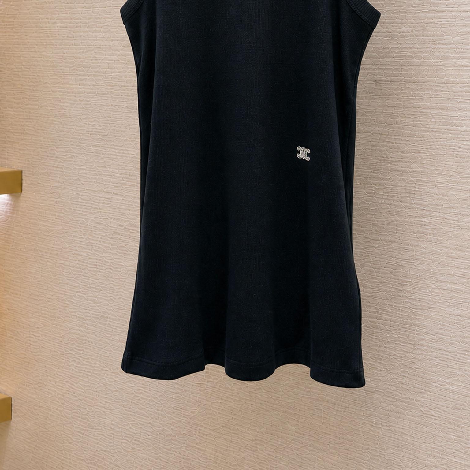 Celine Tank Top In Ribbed Cotton Silk - DesignerGu