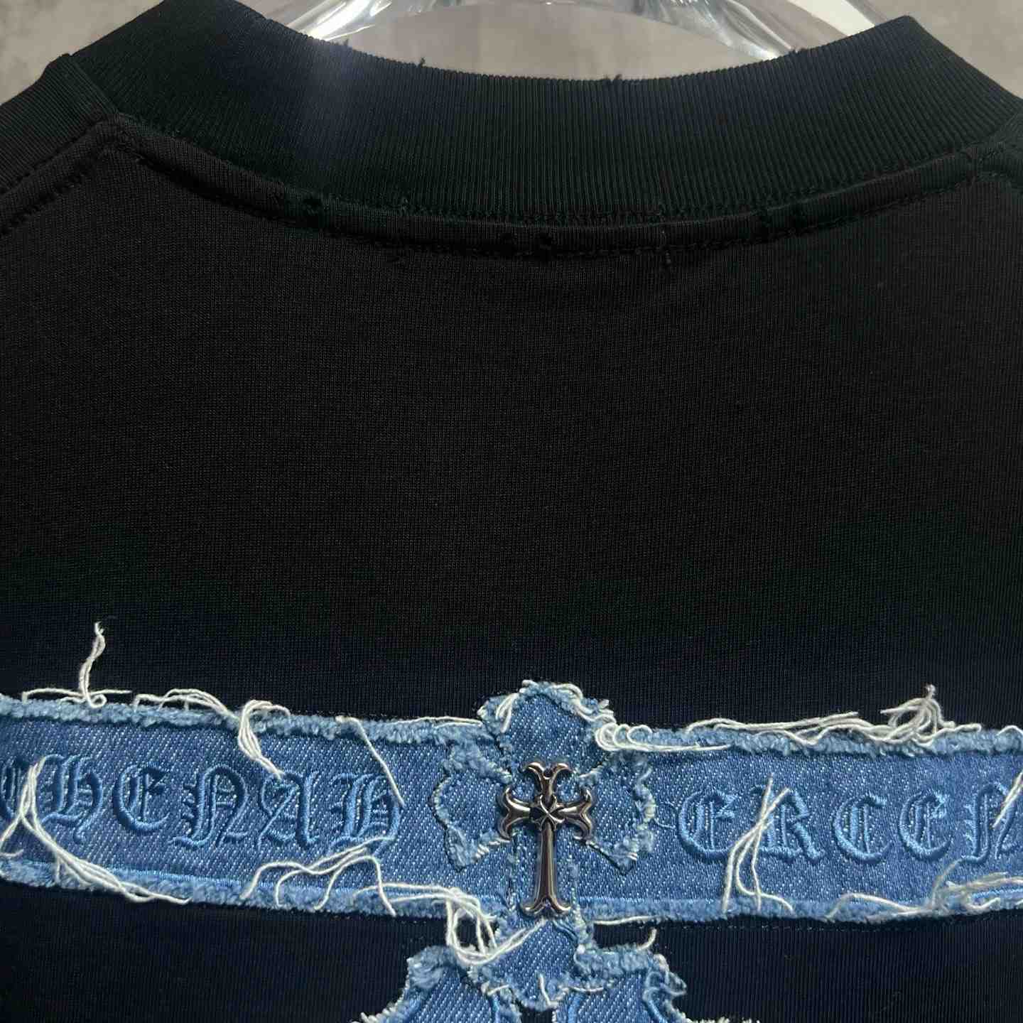 Chrome Hearts Embroidered Round Neck T-Shirt 'Black' - DesignerGu