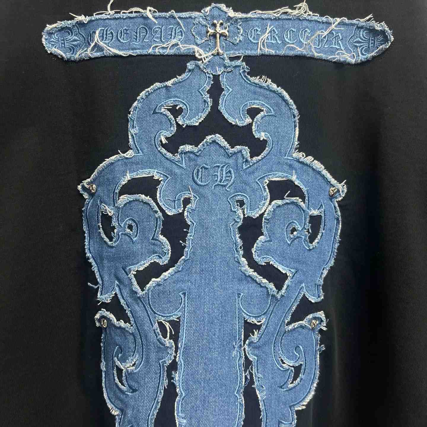 Chrome Hearts Embroidered Round Neck T-Shirt 'Black' - DesignerGu