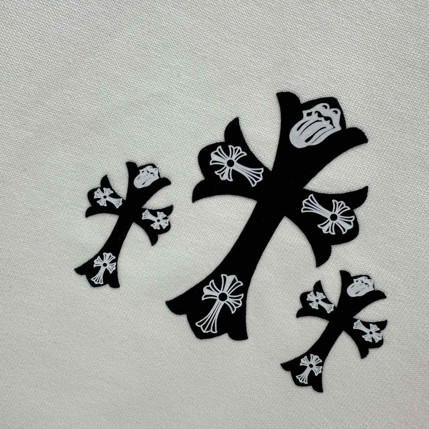 Chrome Hearts Colorful Cross Print Round Neck T-Shirt  'White' - DesignerGu