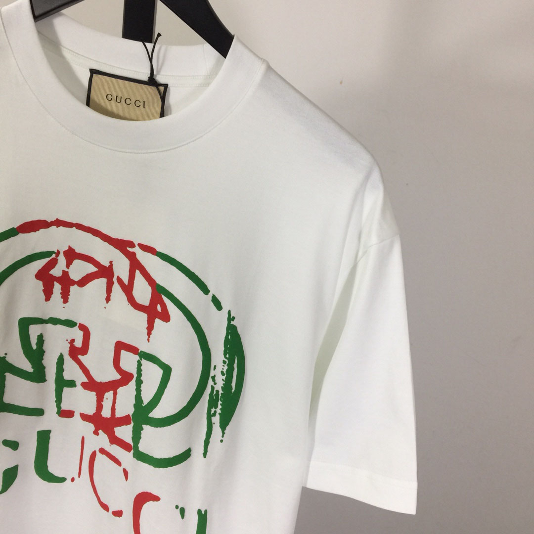 Gucci  Printed Cotton  T-shirt - DesignerGu