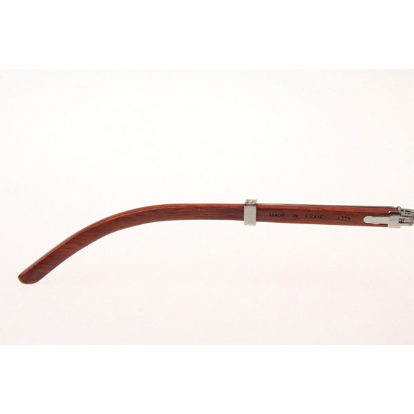 Cartier CT 7550178 Wood Sunglasses In Silver Grey - DesignerGu