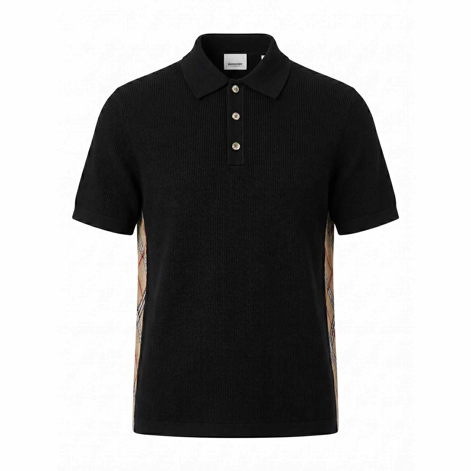 Burberry Check Trim Cotton Polo Shirt - DesignerGu