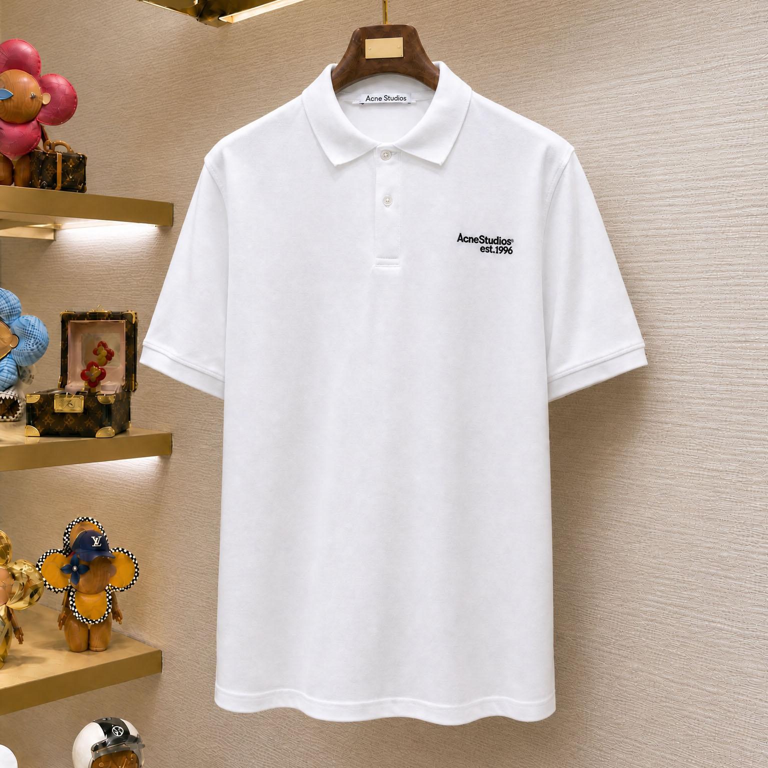 Acne Studios Washed Logo Polo - DesignerGu