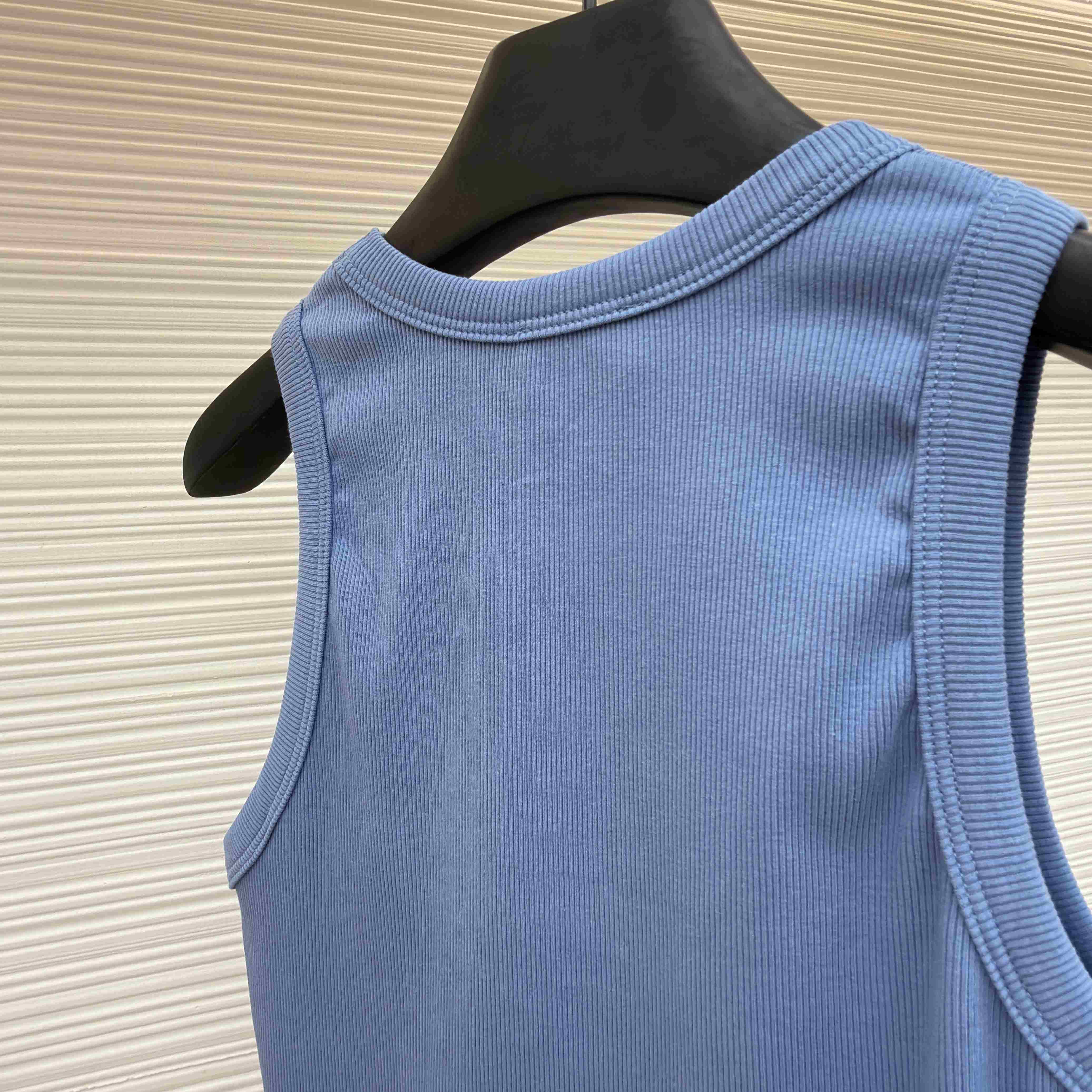 Celine Triomphe Tank Top In Ribbed Cotton - DesignerGu