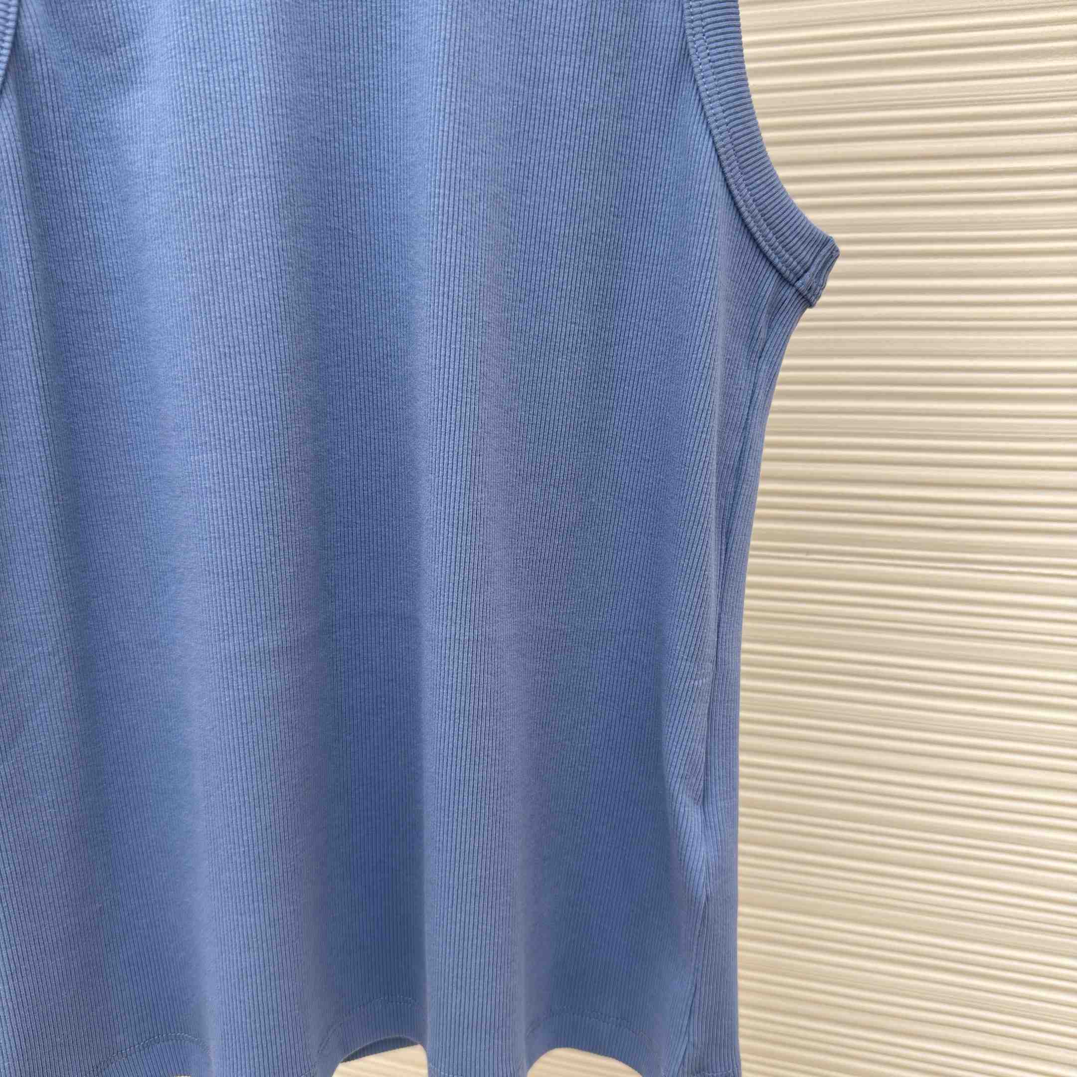 Celine Triomphe Tank Top In Ribbed Cotton - DesignerGu
