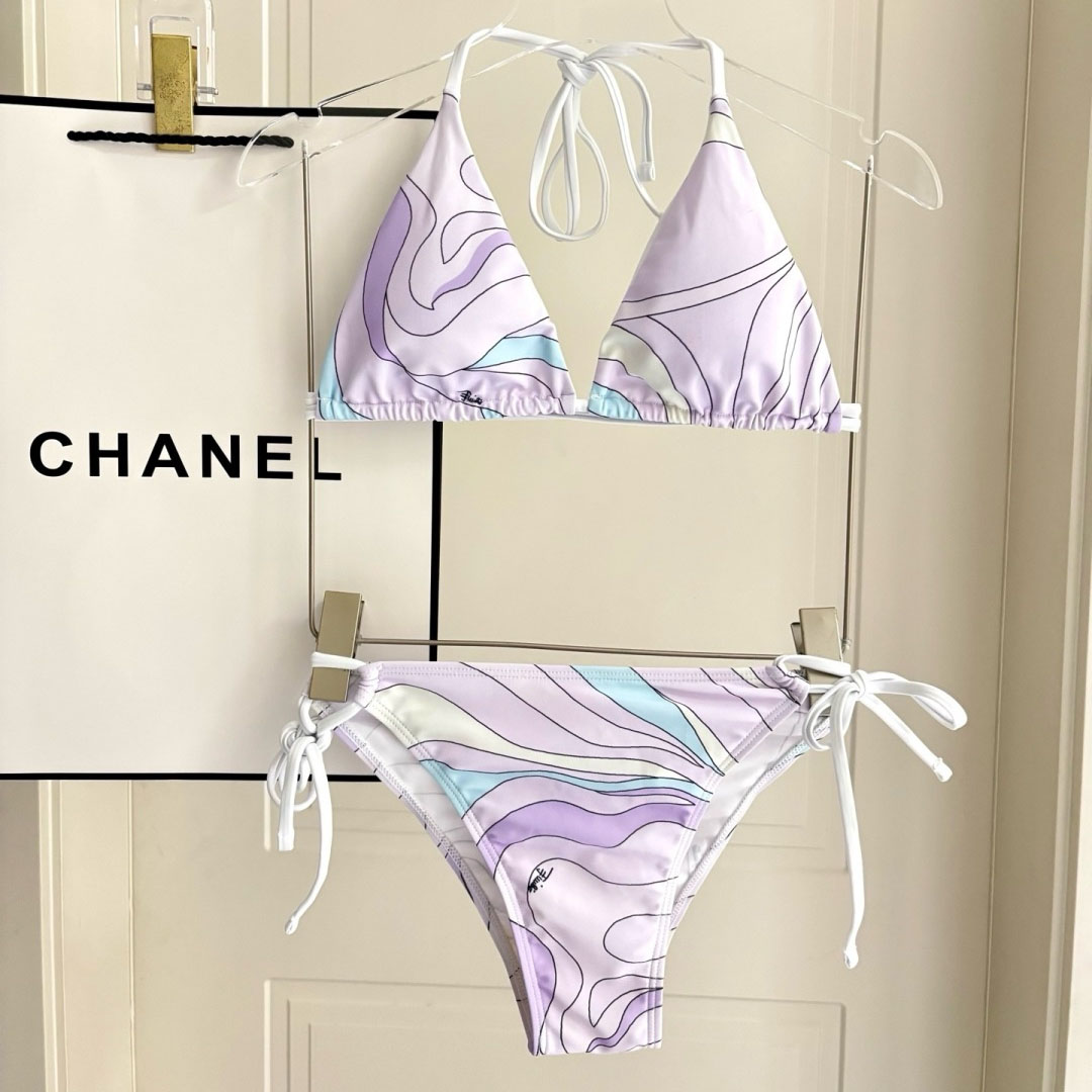 Pucci Iride-Print Bikini Top And Bikini Briefs - DesignerGu