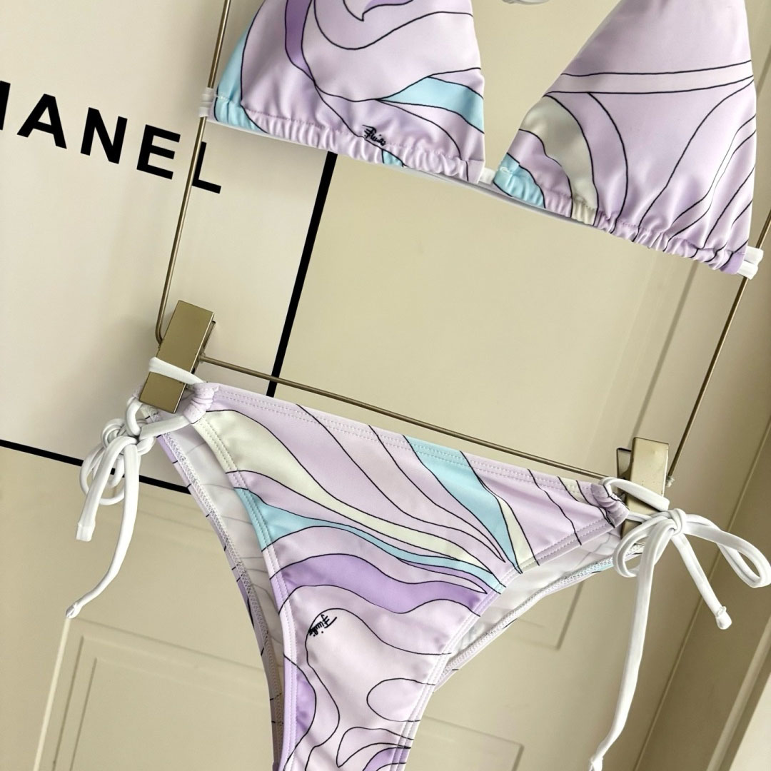 Pucci Iride-Print Bikini Top And Bikini Briefs - DesignerGu
