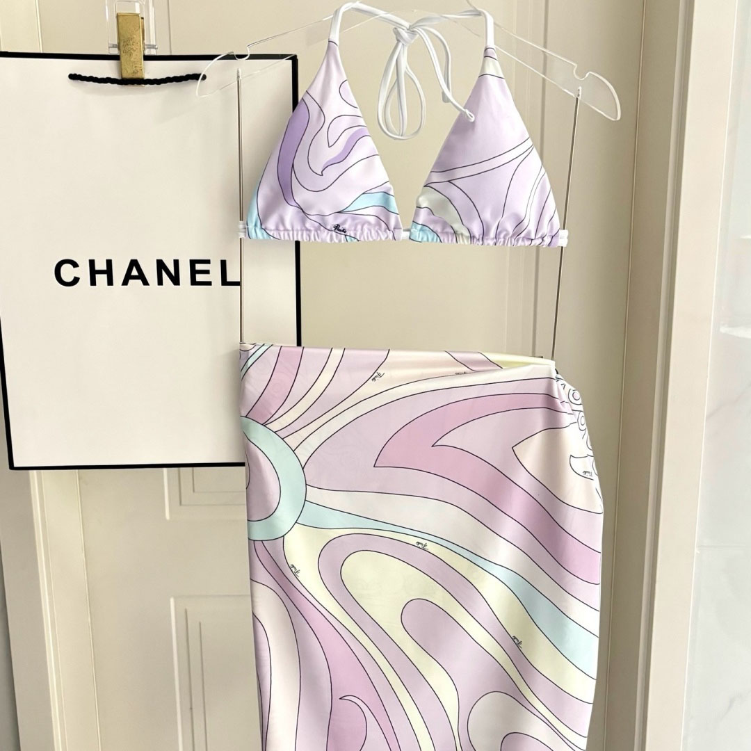 Pucci Iride-Print Bikini Top And Bikini Briefs - DesignerGu