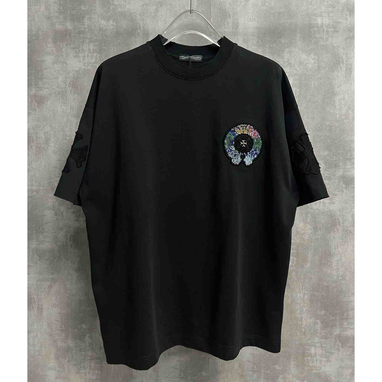 Chrome Hearts Colorful Embroidered Badge Pattern T-Shirt 'Black' - DesignerGu