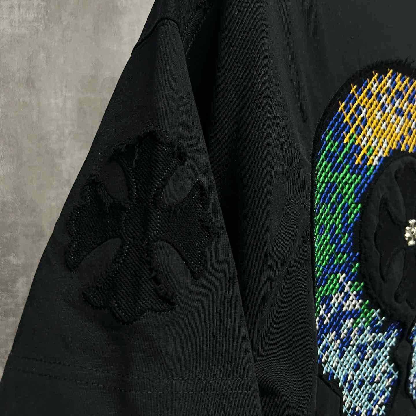 Chrome Hearts Colorful Embroidered Badge Pattern T-Shirt 'Black' - DesignerGu