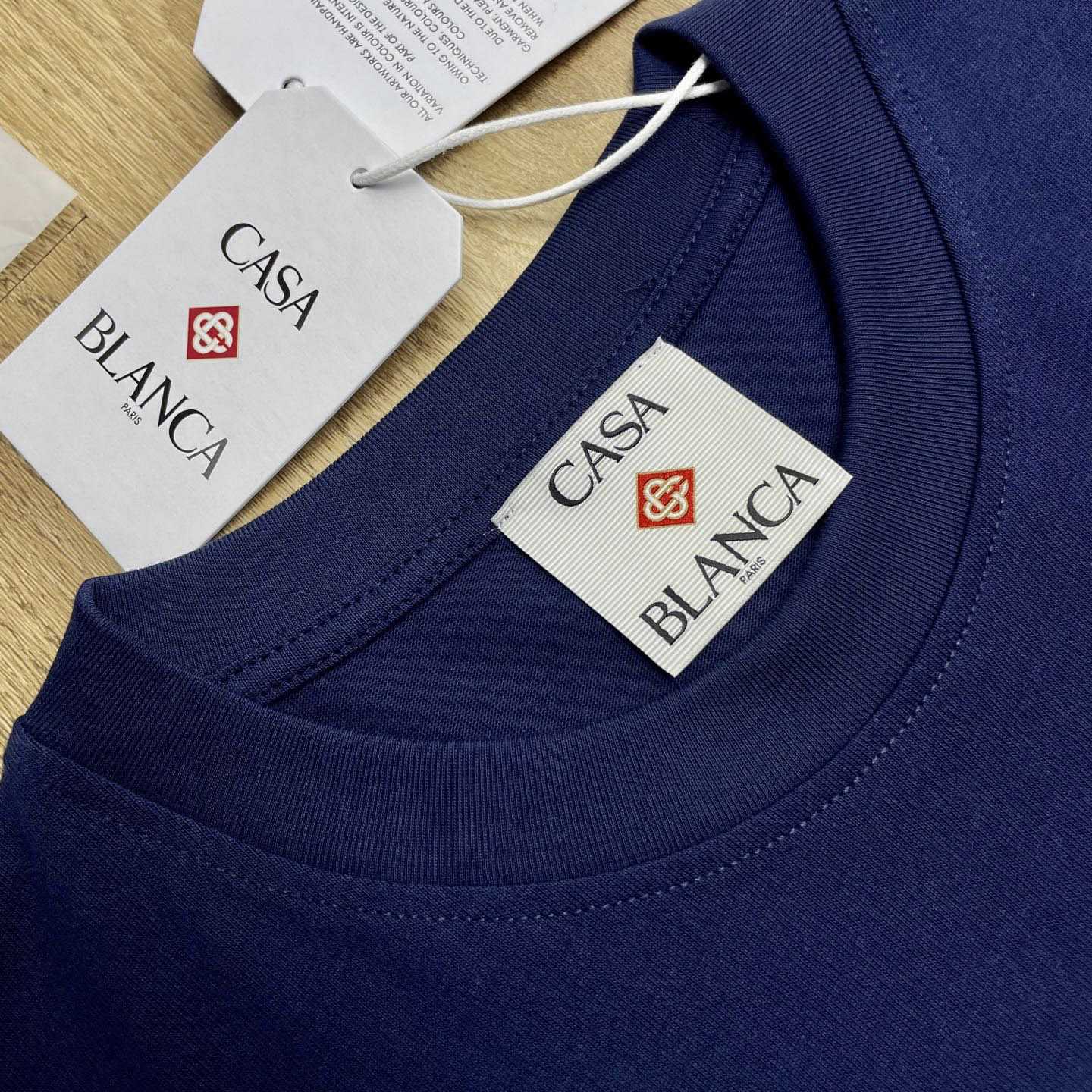 Casablanca  Navy Shockwave Short Sleeve T‑Shirt C1154 - DesignerGu