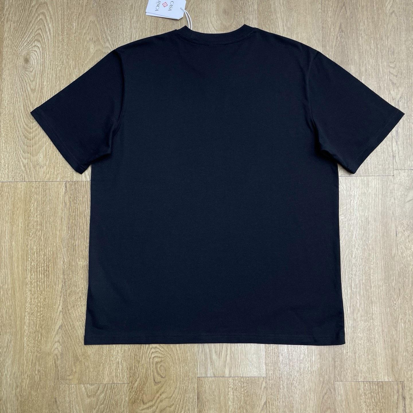 Casablanca Black Airspray Oversized Short Sleeve T‑Shirt  C1162 - DesignerGu