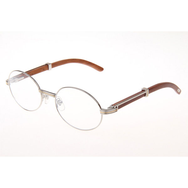 Cartier CT 7550178 Wood Eyeglasses In Silver - DesignerGu