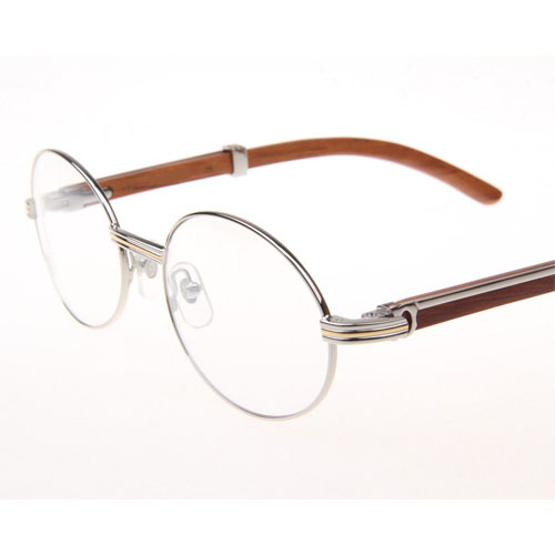 Cartier CT 7550178 Wood Eyeglasses In Silver - DesignerGu