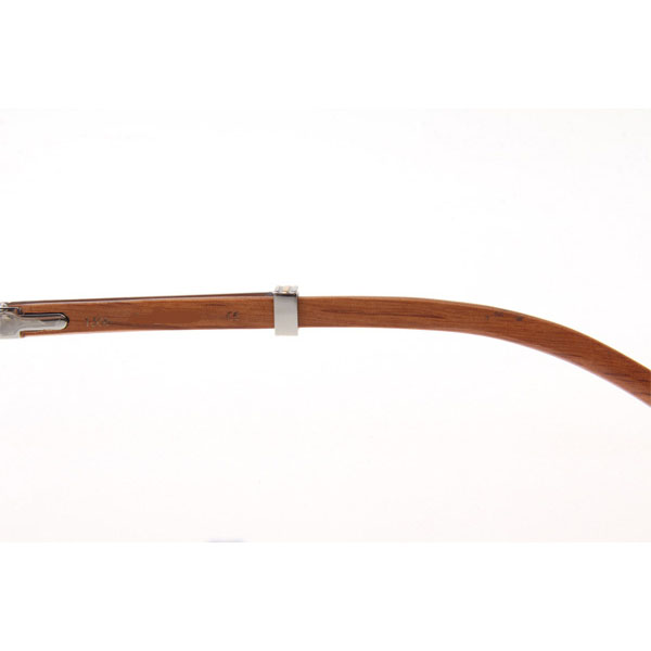 Cartier CT 7550178 Wood Eyeglasses In Silver - DesignerGu