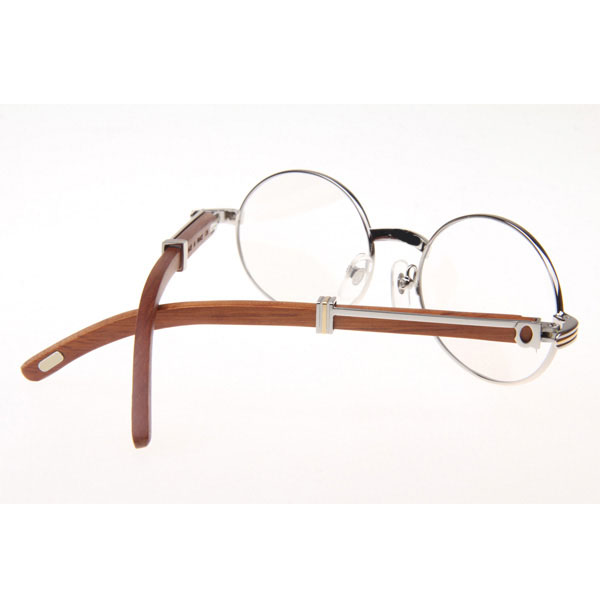 Cartier CT 7550178 Wood Eyeglasses In Silver - DesignerGu