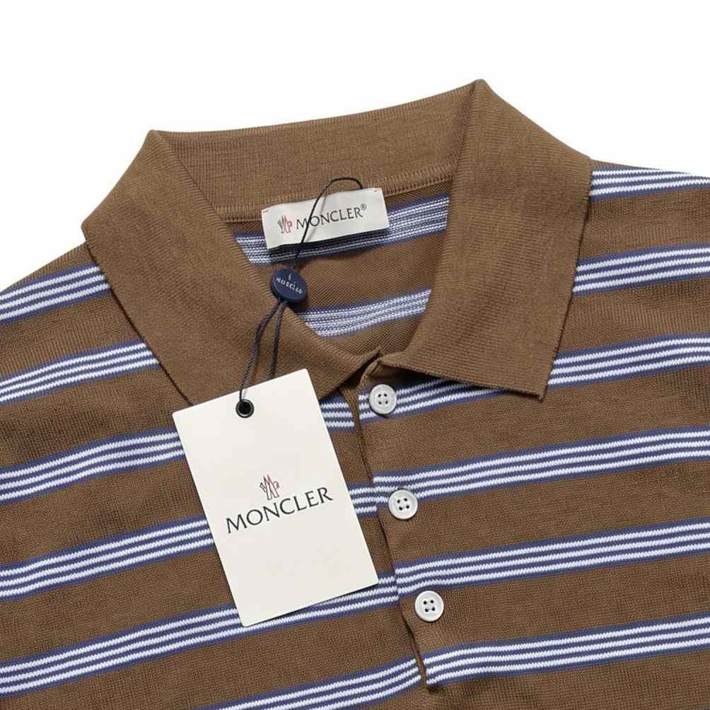Moncler Striped Cotton Polo Shirt - DesignerGu