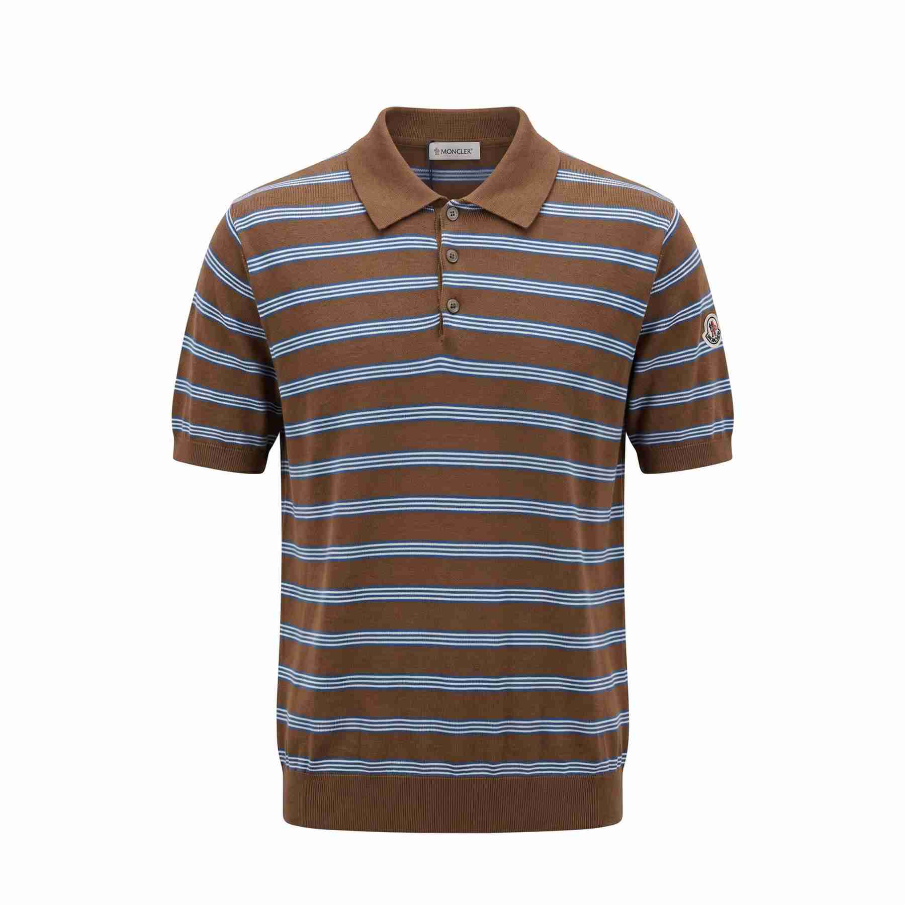 Moncler Striped Cotton Polo Shirt - DesignerGu