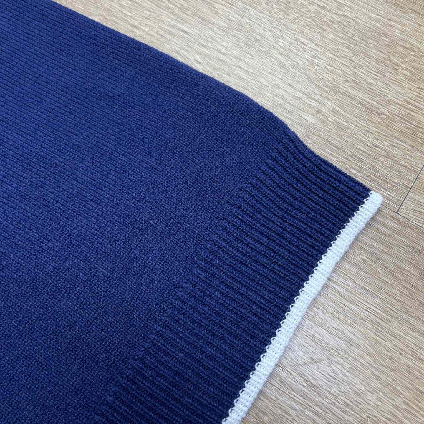 Casablanca Navy Merino Short Sleeve Polo Shirt D0205 - DesignerGu