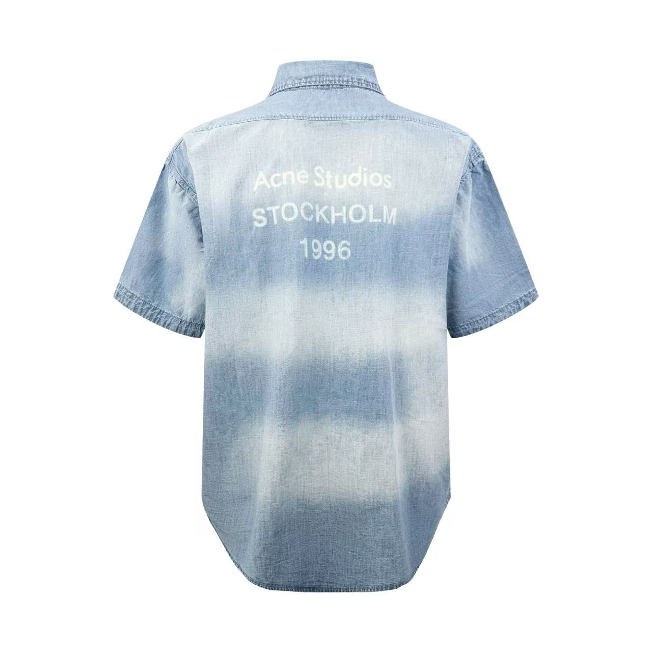 Acne Studios Setar Short Sleeve Chambray Shirt - DesignerGu