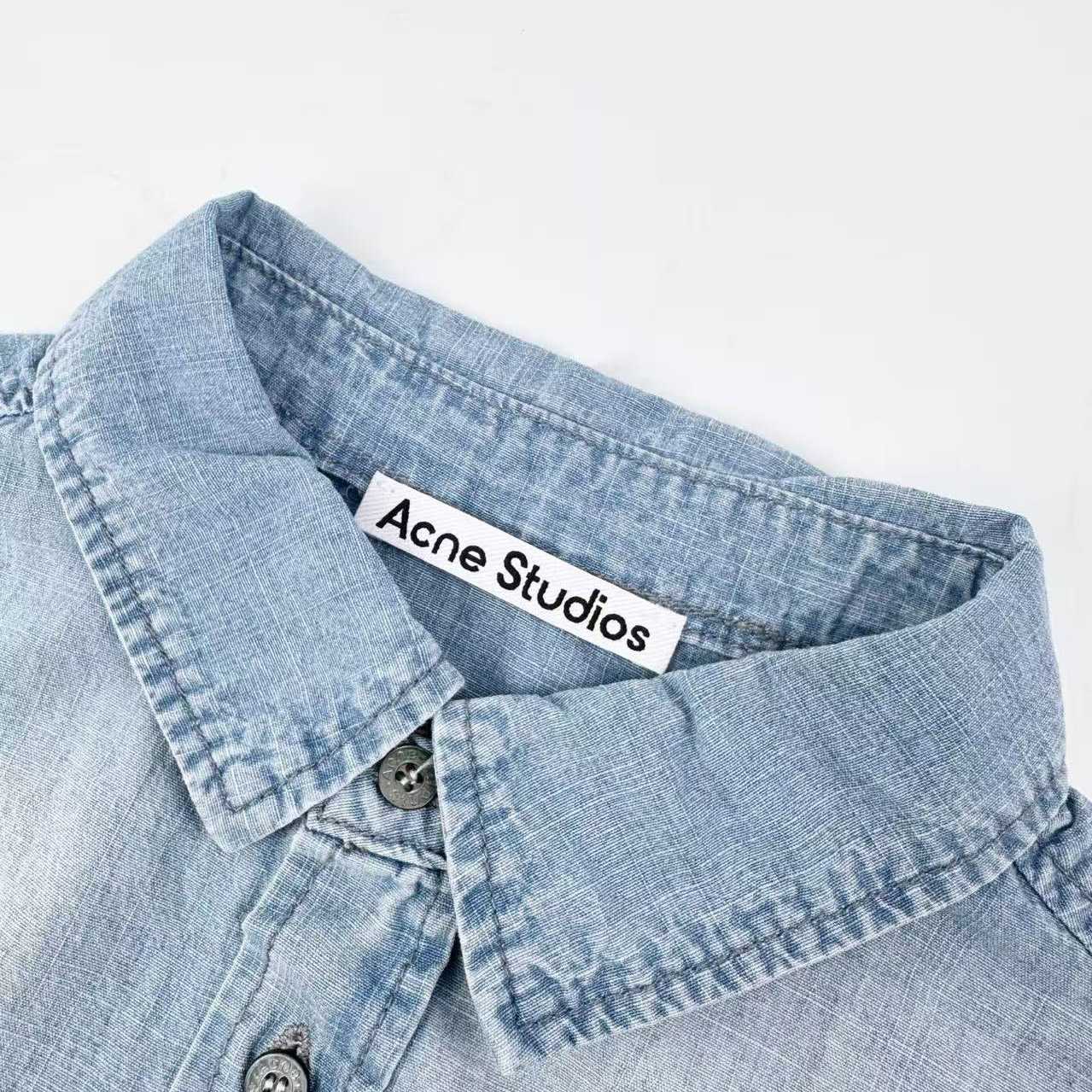 Acne Studios Setar Short Sleeve Chambray Shirt - DesignerGu