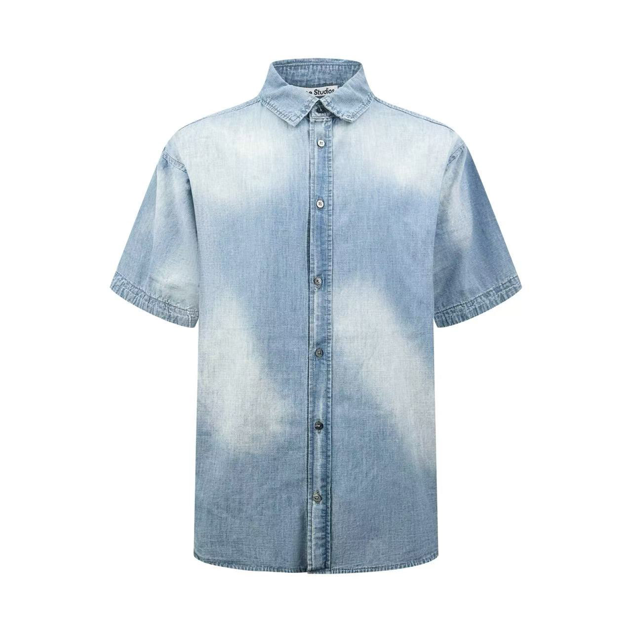 Acne Studios Setar Short Sleeve Chambray Shirt - DesignerGu