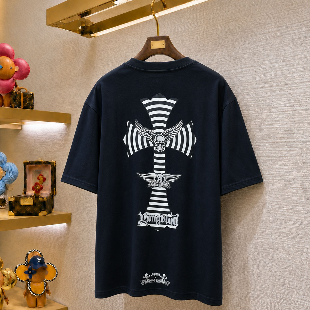 Chrome Hearts  Foti x Yungblud x Aerosmith Cotton T-shirt  - DesignerGu
