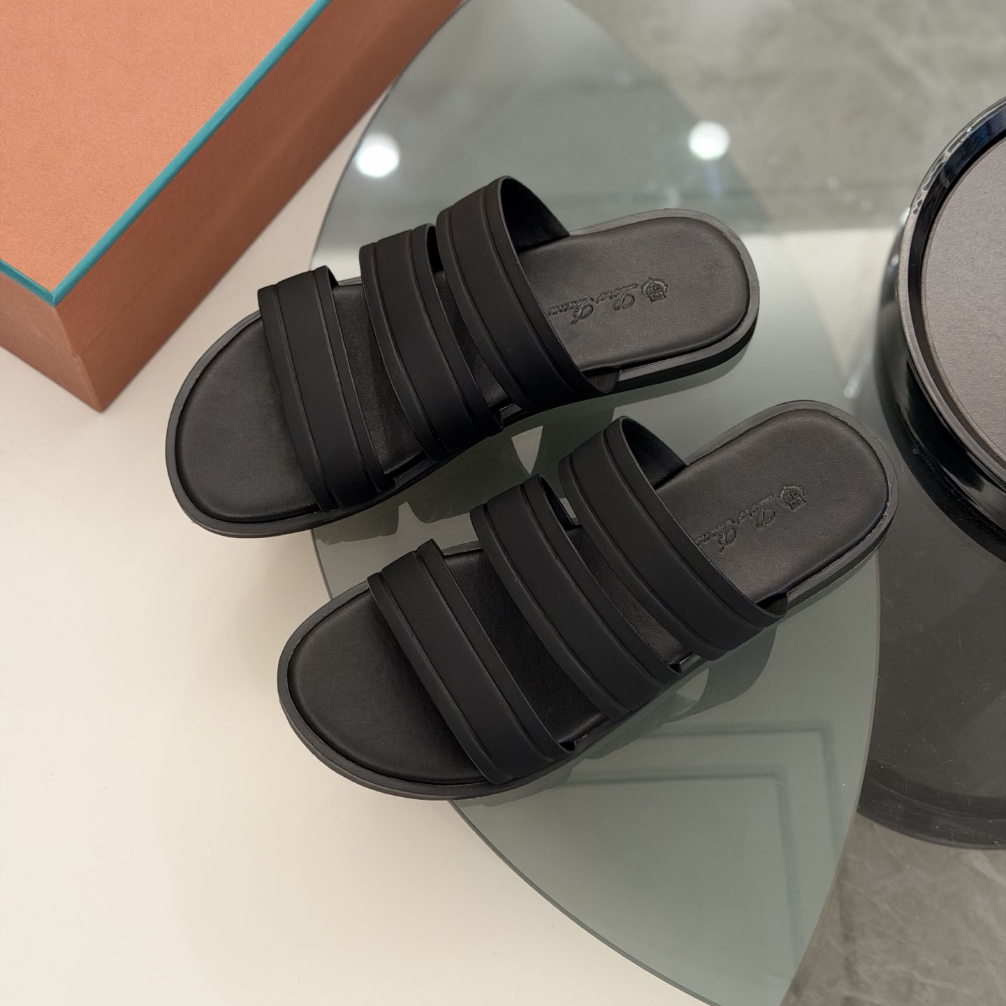 Loro Piana  Naha Seawalk Leather Slide Sandals - DesignerGu