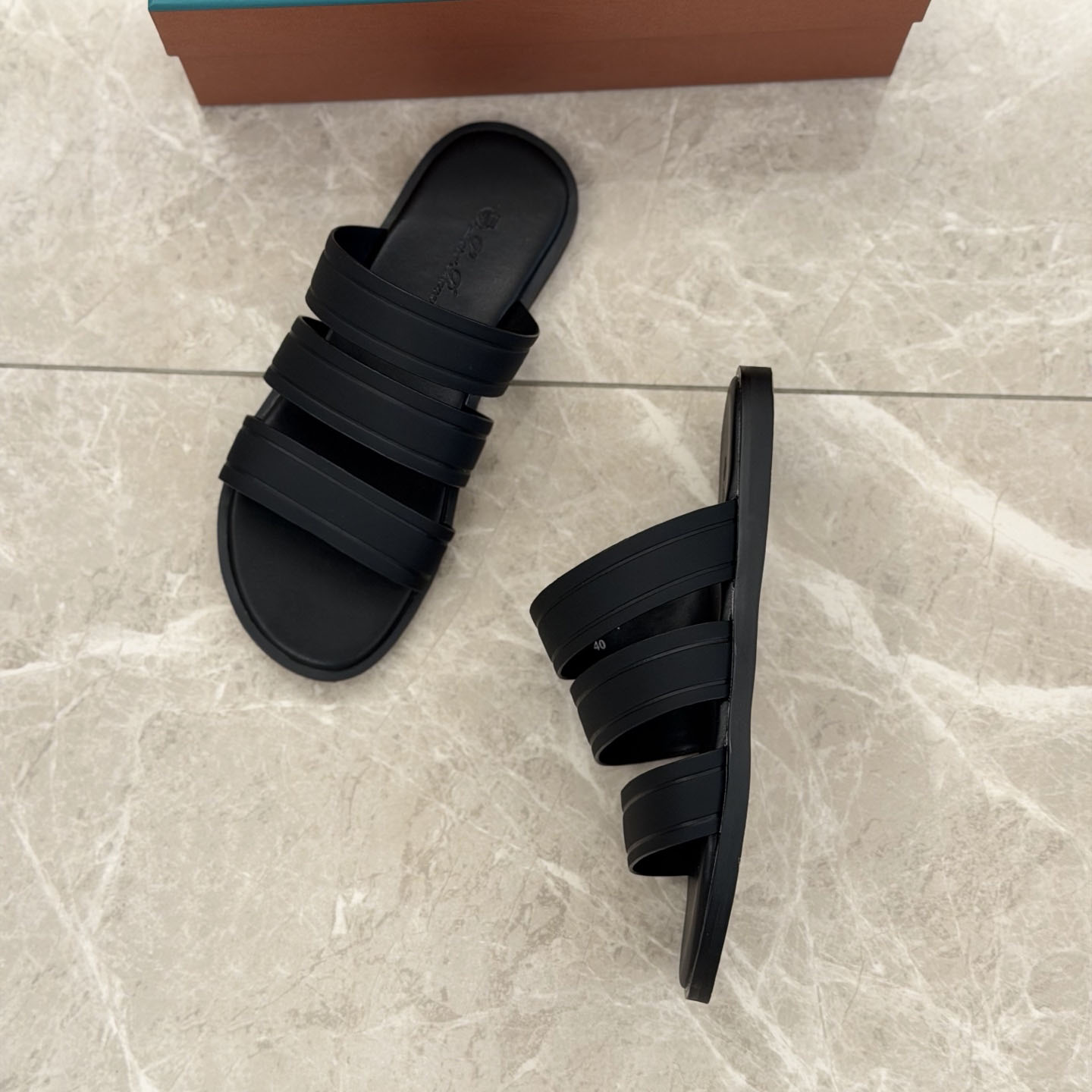 Loro Piana  Naha Seawalk Leather Slide Sandals - DesignerGu