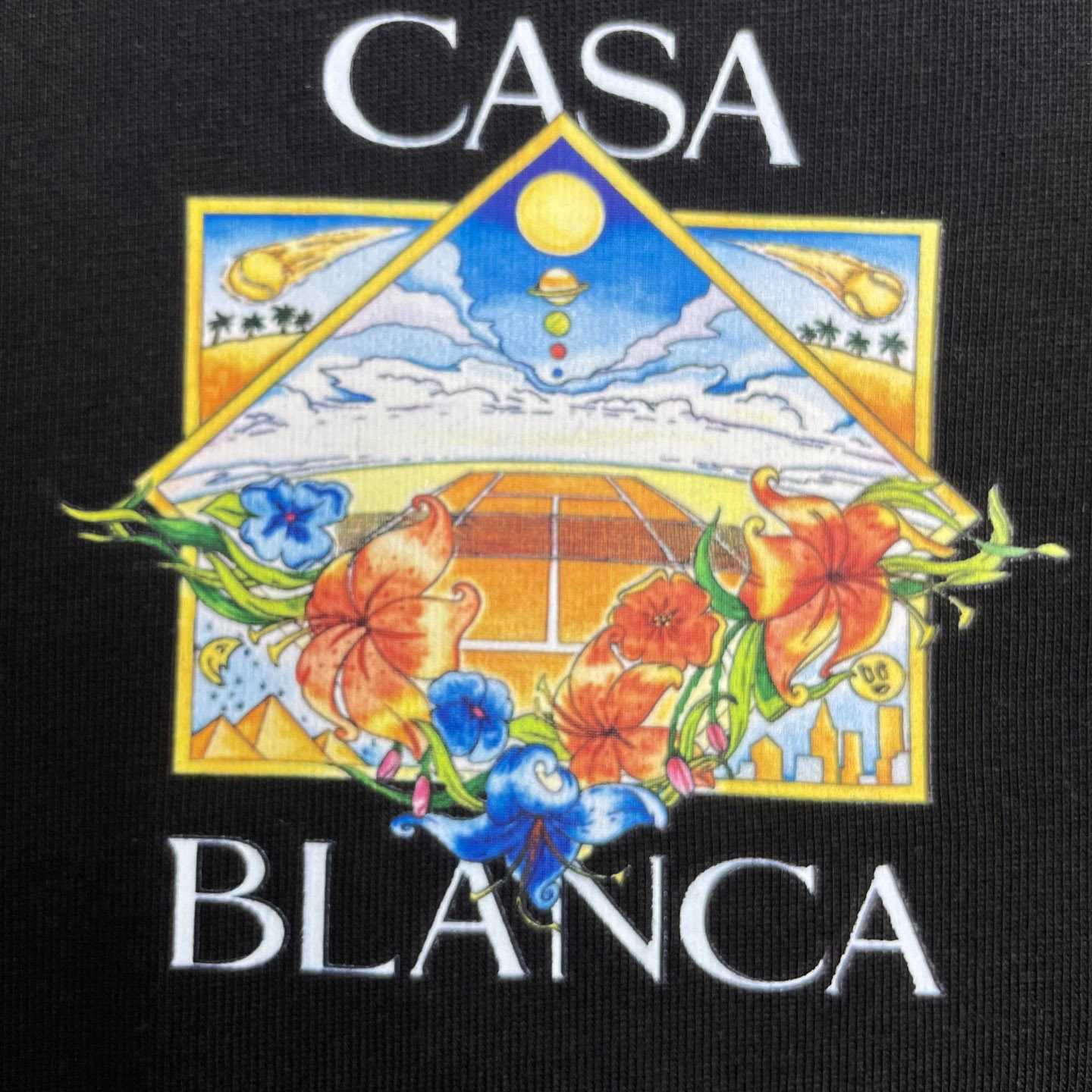 Casablanca Tennis Landscape Classic T-Shirt 'Black' C1146 - DesignerGu