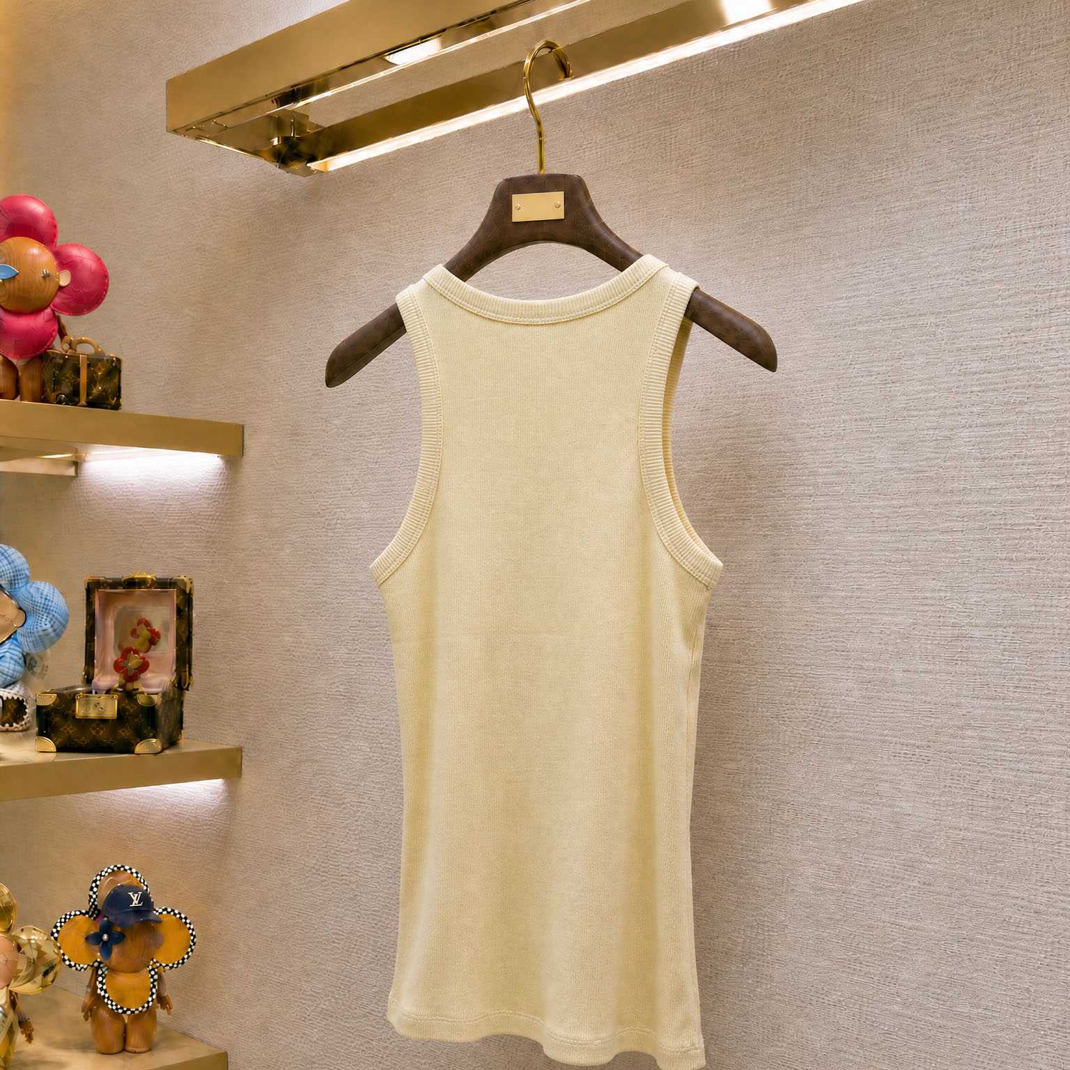 Celine Tank Top In Ribbed Cotton Silk - DesignerGu
