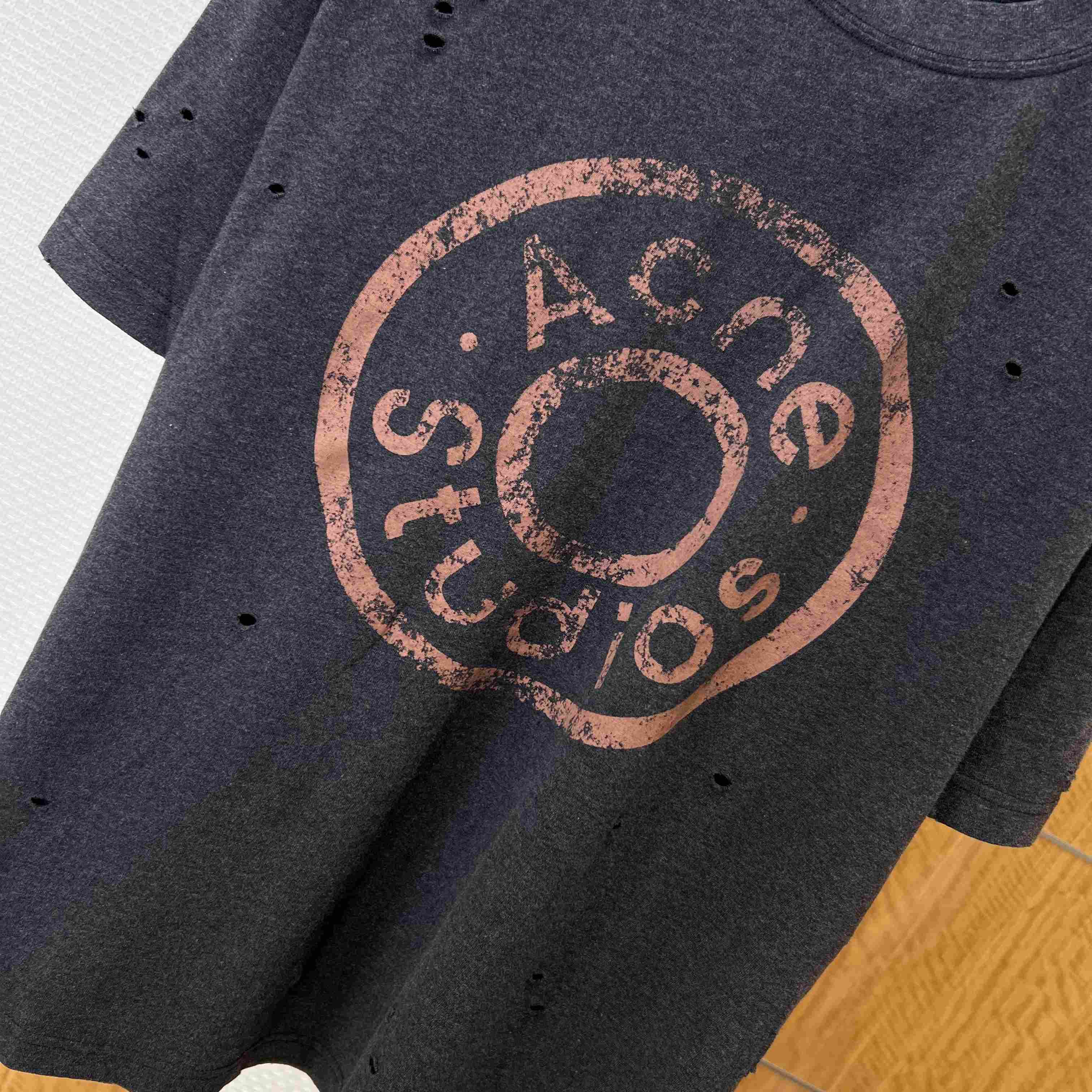 Acne Studios Distressed Logo T-shirt - DesignerGu