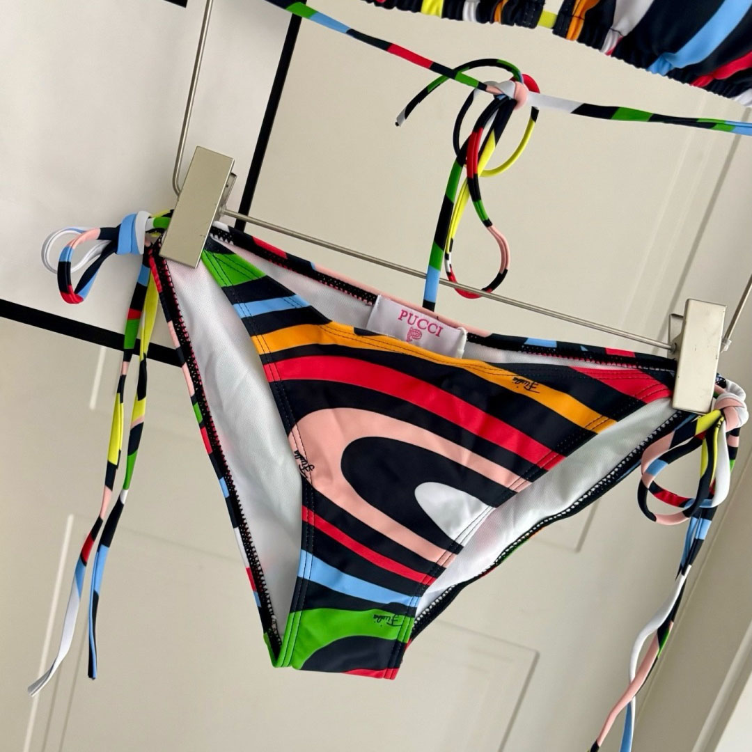 Pucci Iride-Print Bikini Top And Bikini Briefs - DesignerGu