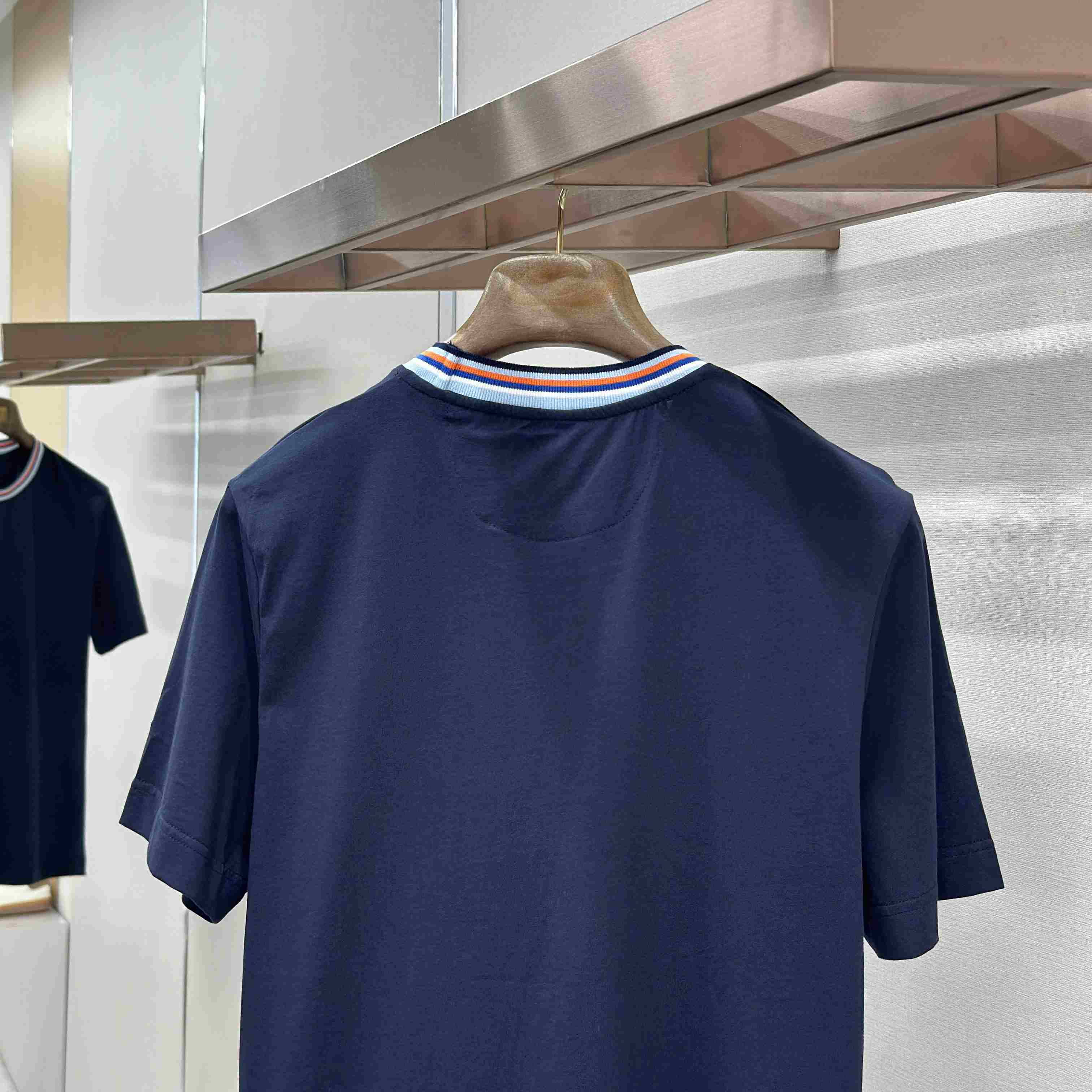 Fendi Dark Blue Cotton T-shirt - DesignerGu