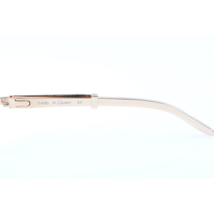 Cartier CT 7550178  Gold Stainless Steel Diamond Sunglasses In Gold Brown - DesignerGu