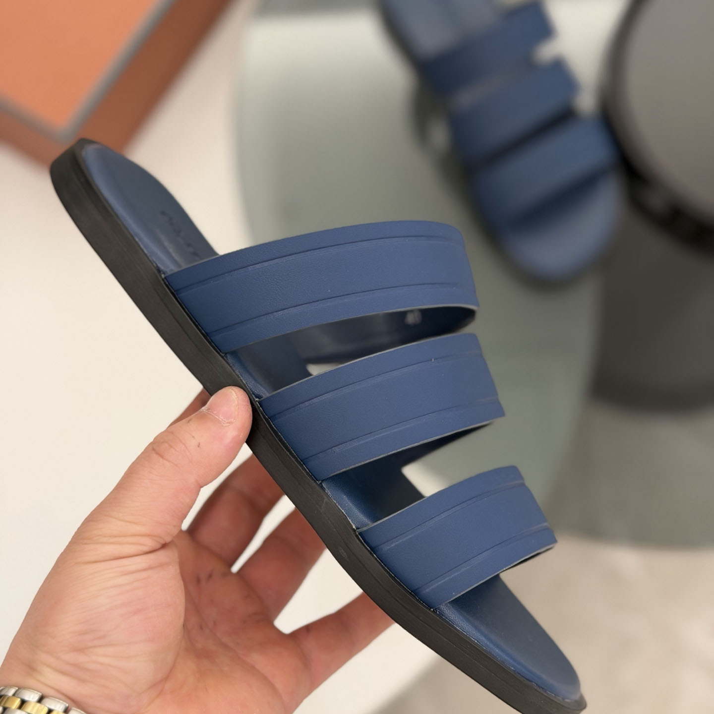 Loro Piana  Naha Seawalk Leather Slide Sandals - DesignerGu