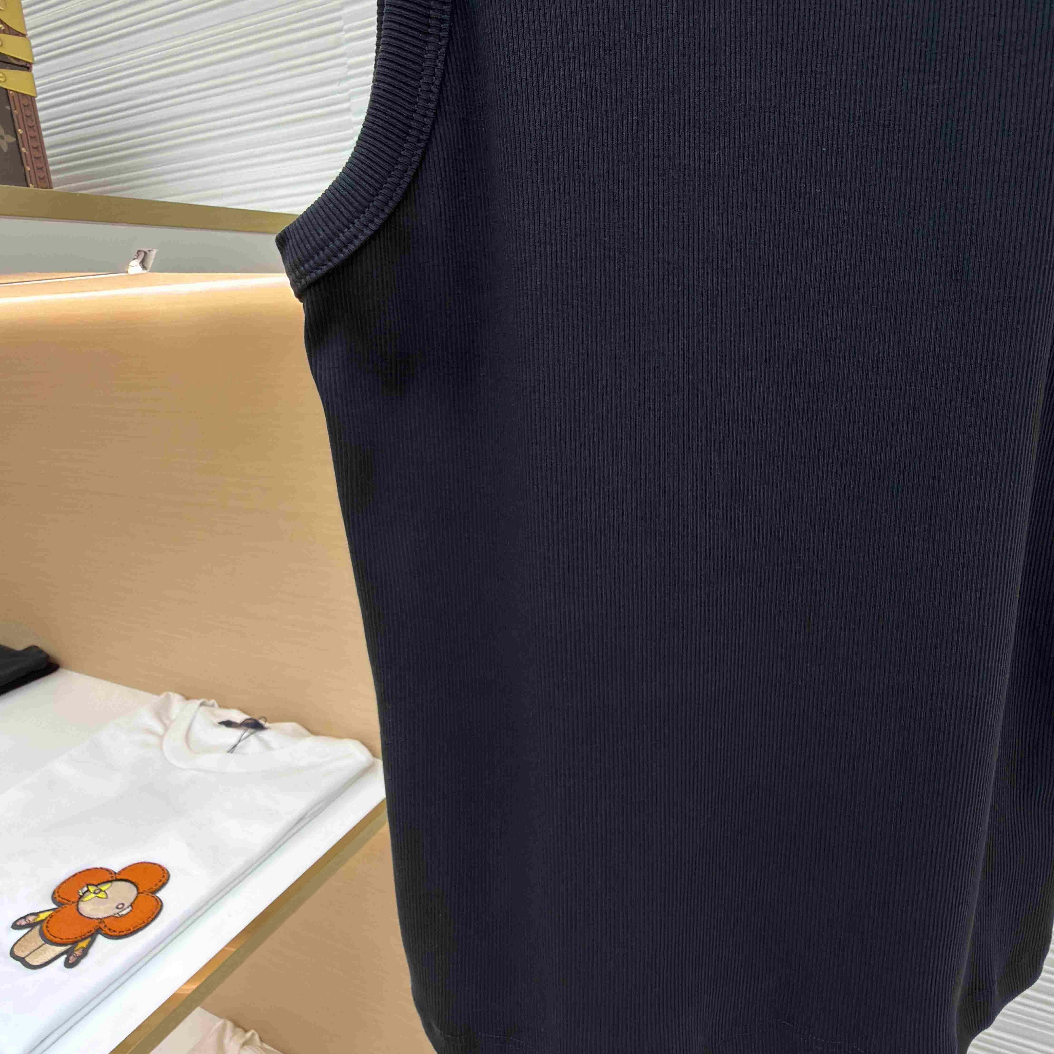 Celine Triomphe Tank Top In Ribbed Cotton - DesignerGu