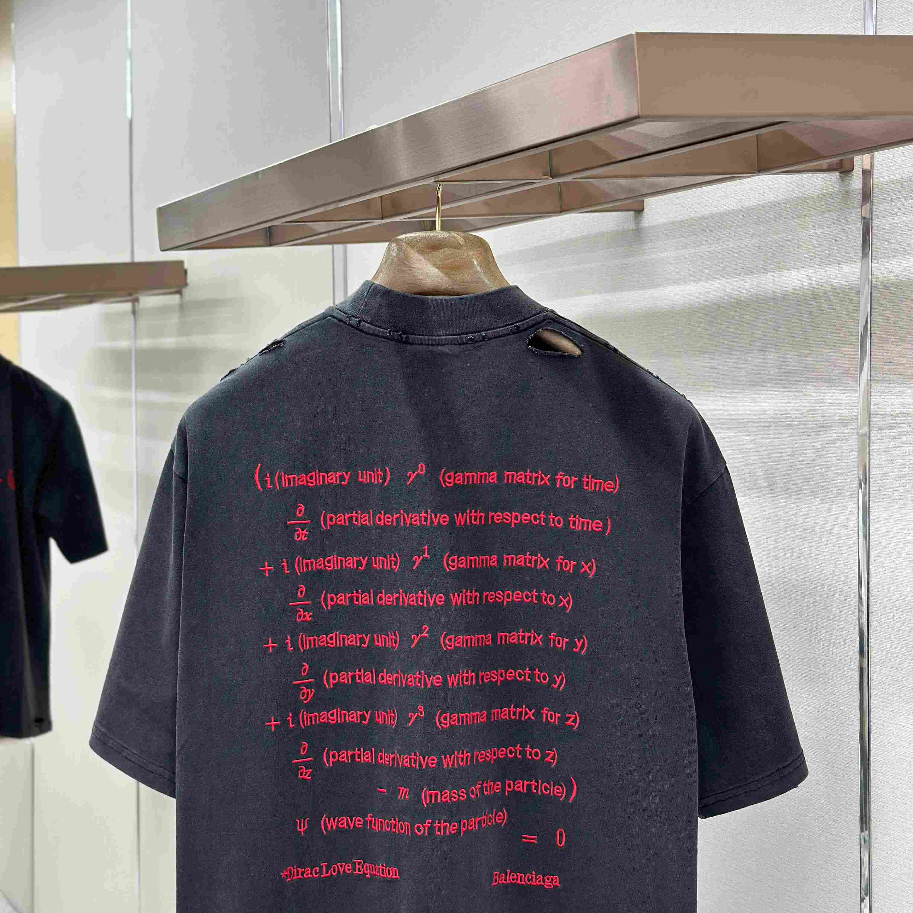 Balenciaga  Dirac Equation Oversized T-shirt In Washed Black/red - DesignerGu