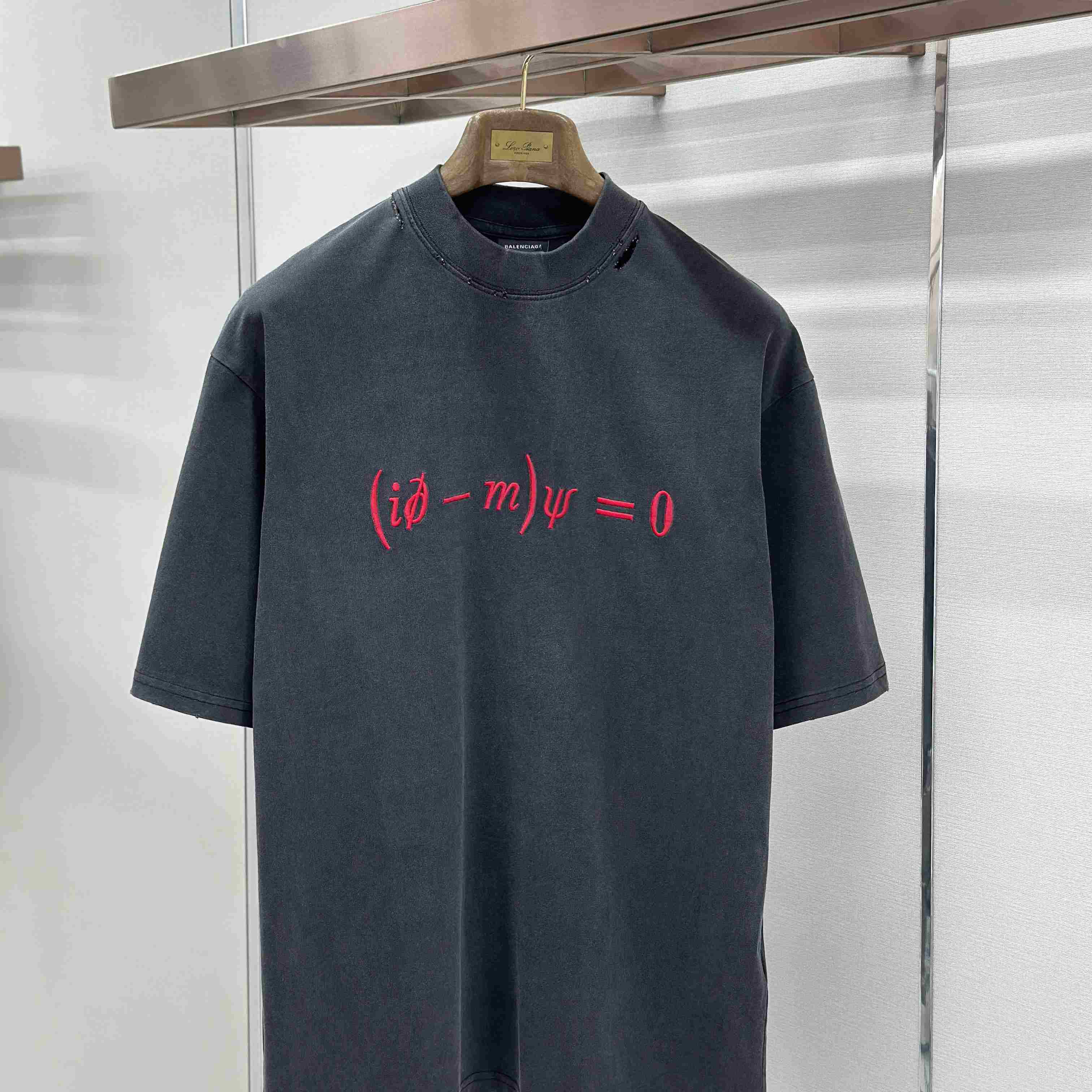 Balenciaga  Dirac Equation Oversized T-shirt In Washed Black/red - DesignerGu