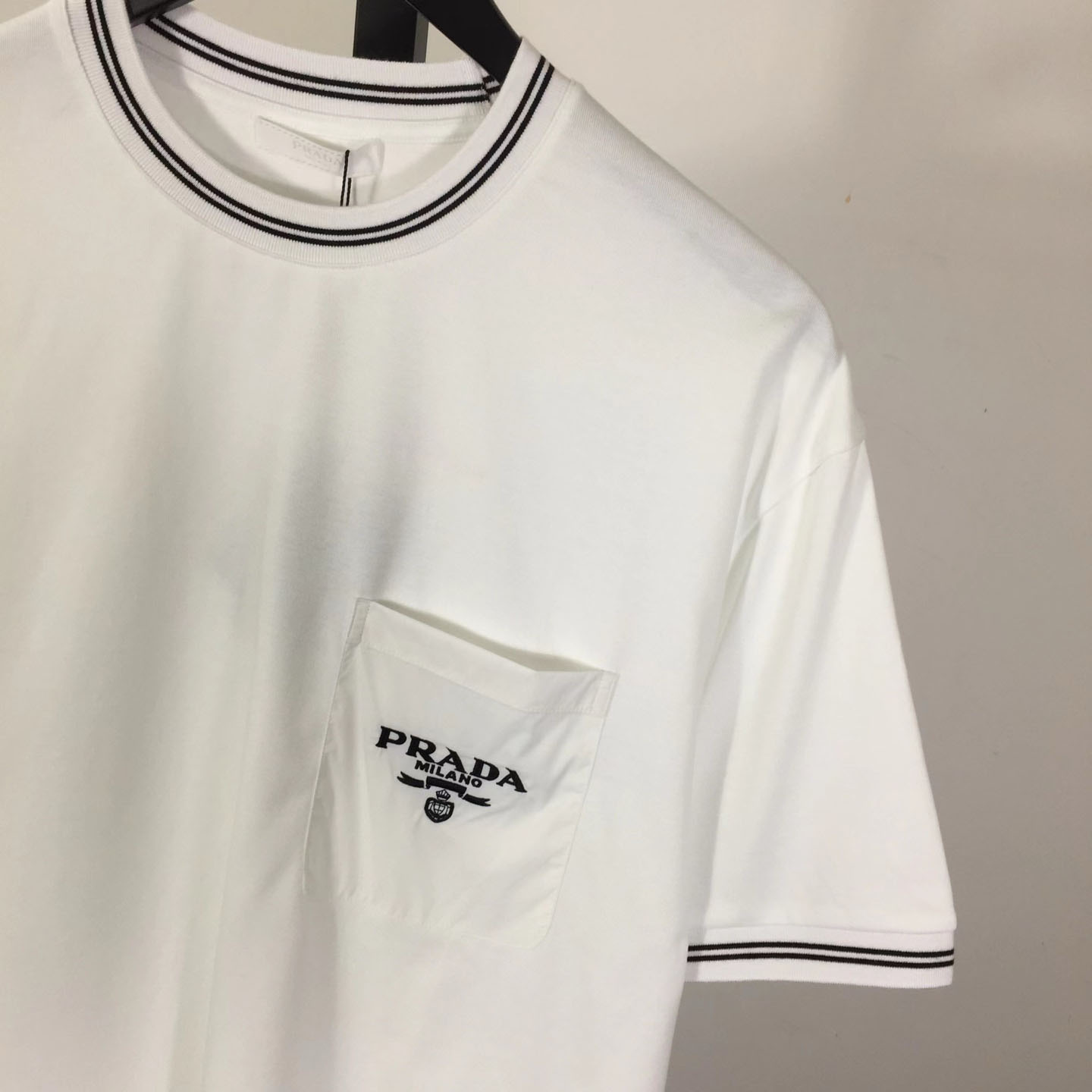 Prada Cotton  Logo Pocket T-shirt - DesignerGu