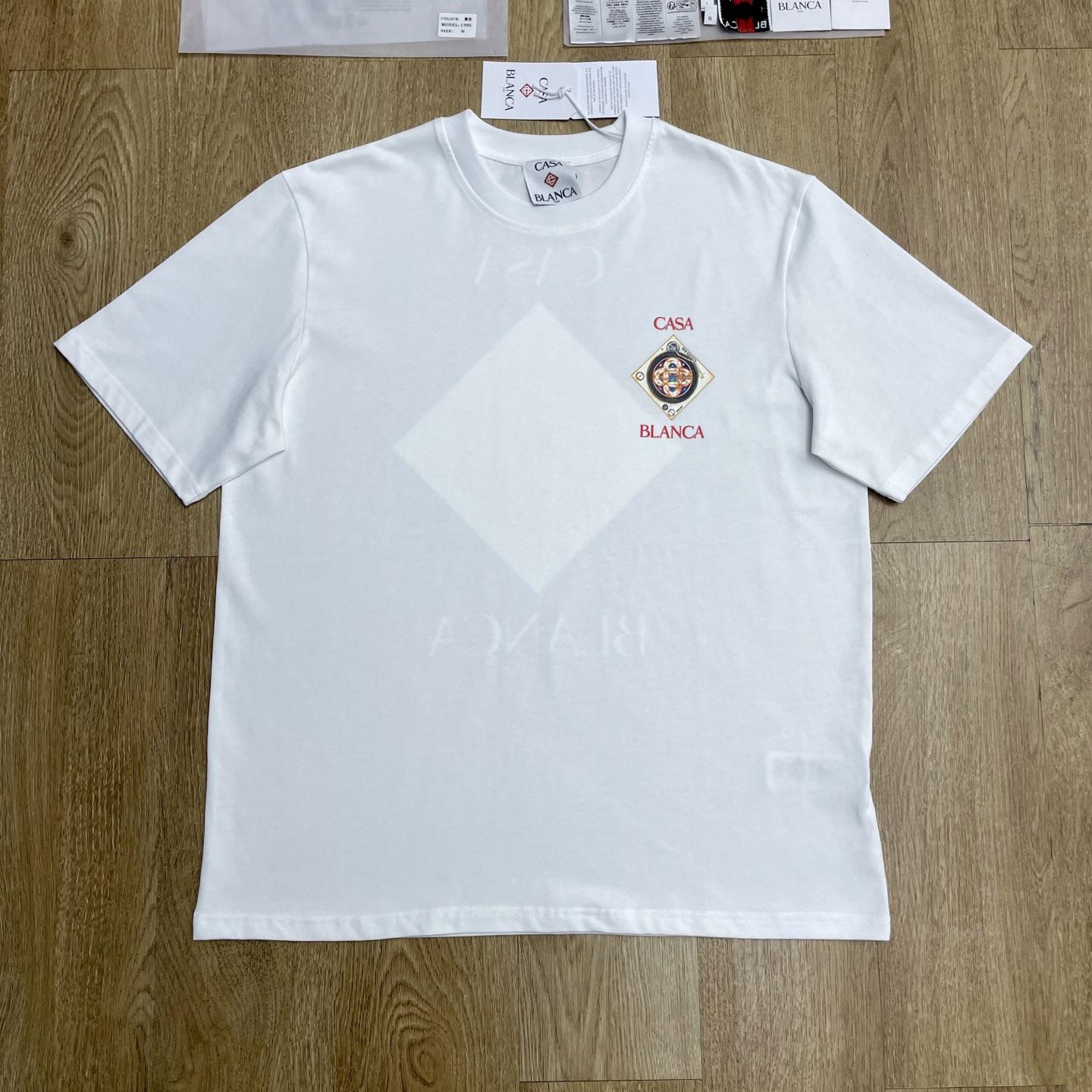 Casablanca  White Plafond Orne De Musique Short Sleeve T‑Shirt C1148 - DesignerGu